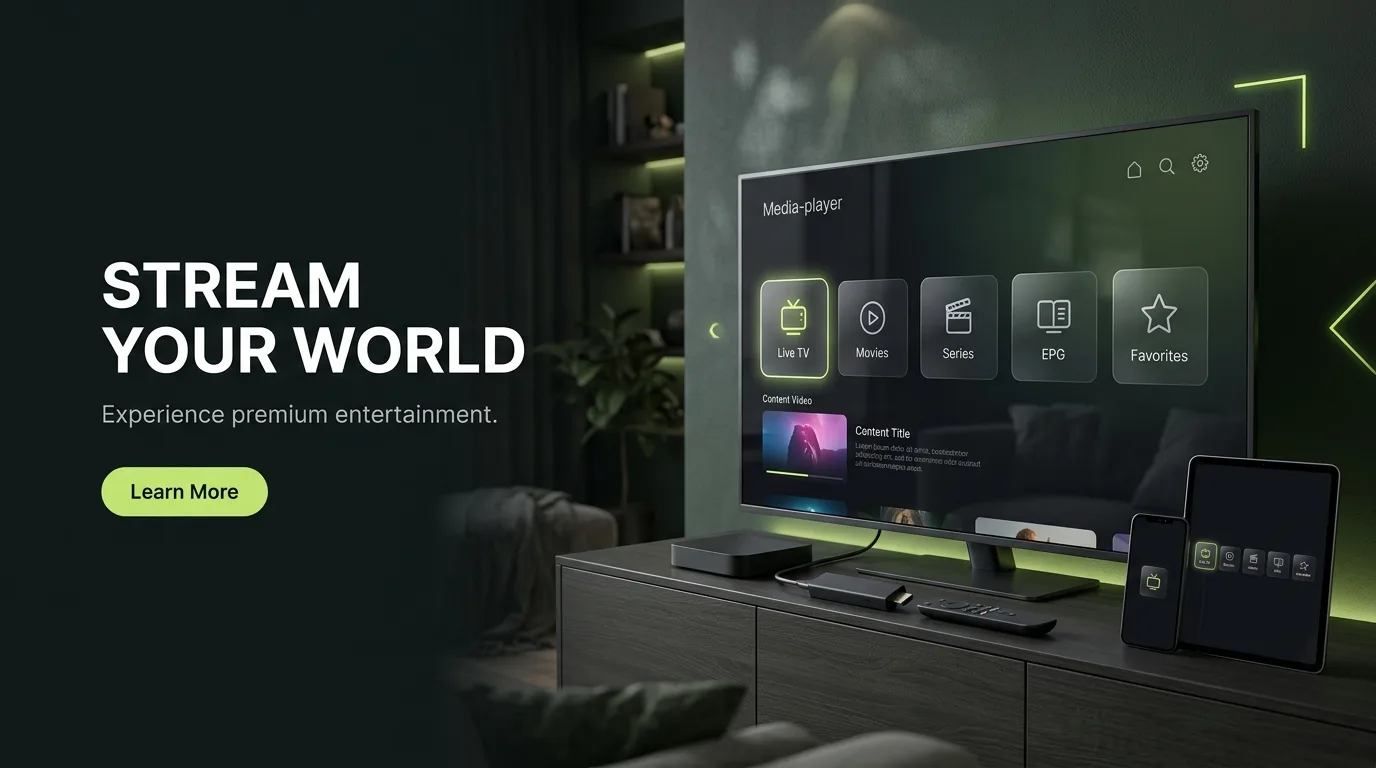 IPTV Smarters compatible devices including Firestick, Android TV and mobile