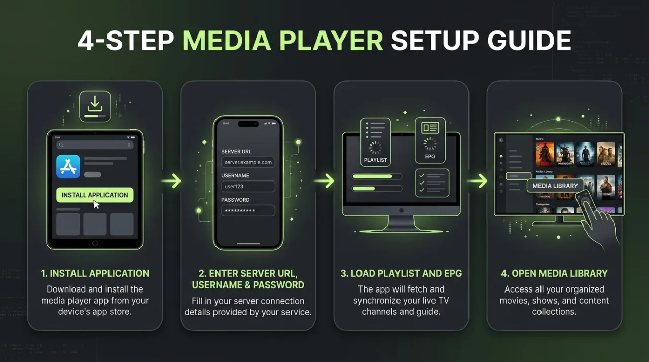 IPTV Smarters login and playlist setup process